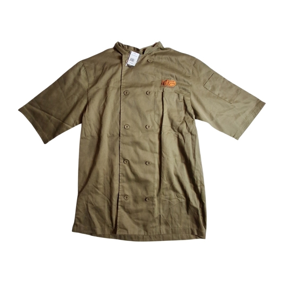 Cracker Barrel Chef Coat Size S Green Employee Cook Uniform Button